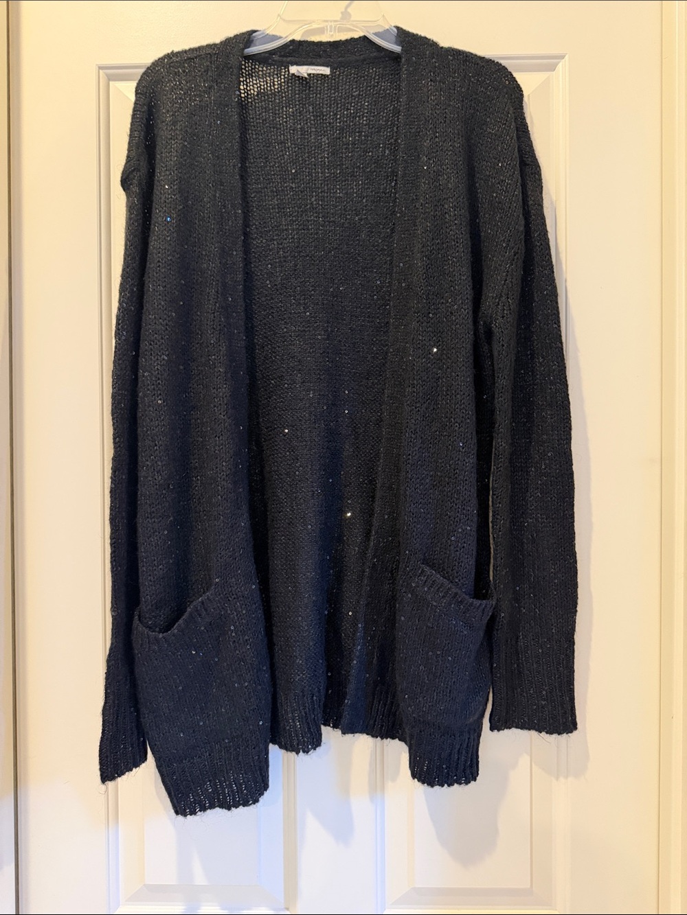 Halogen Black Open-Front Pocket Cardigan